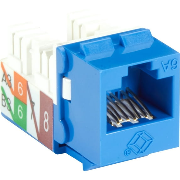 Black Box GigaTrue 2 CAT6A Keystone Jack Unshielded RJ45 Blue
