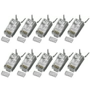 3Prong Gold Plateds RJ45 Plugs For Cat6A Solid Stranded Cable Supports 10 Gigabit Speed And Secure Connectivitys