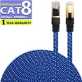 thumbnail image 1 of CAT8 Ethernet Cable 2m High Speed Nylon LAN Network Patch Cat8 Cable 40Gbps 2000Mhz SFTP LAN Wires RJ45 Blue 2m, 1 of 6
