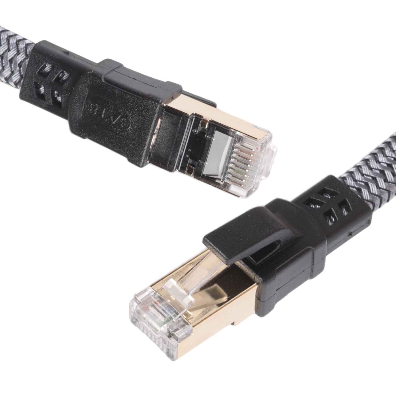 CAT8 Ethernet Cable Flat Braided Design 40Gbps 2000MHz Bandwidth for Intelligent Devices and Servers