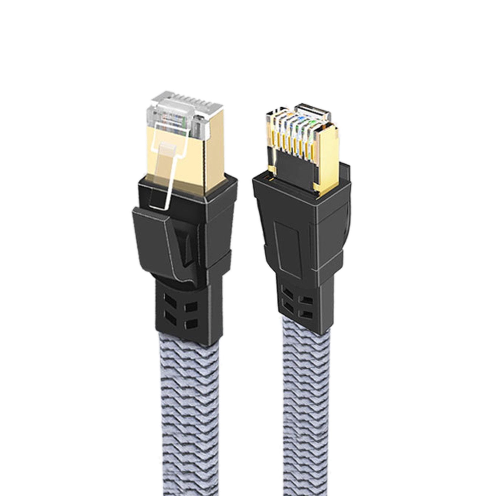 CAT8 Ethernet Cable Flat Braided Design 40Gbps 2000MHz Bandwidth for Intelligent Devices and Servers