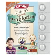 CATALO Childrens Chewable Probiotics Formula, Mixed Berry, 5 Billion CFU, 30 Chewable Tablets