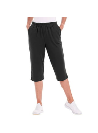 K Caprisastrid Women's Summer Capri Pants - Solid Color, Elastic