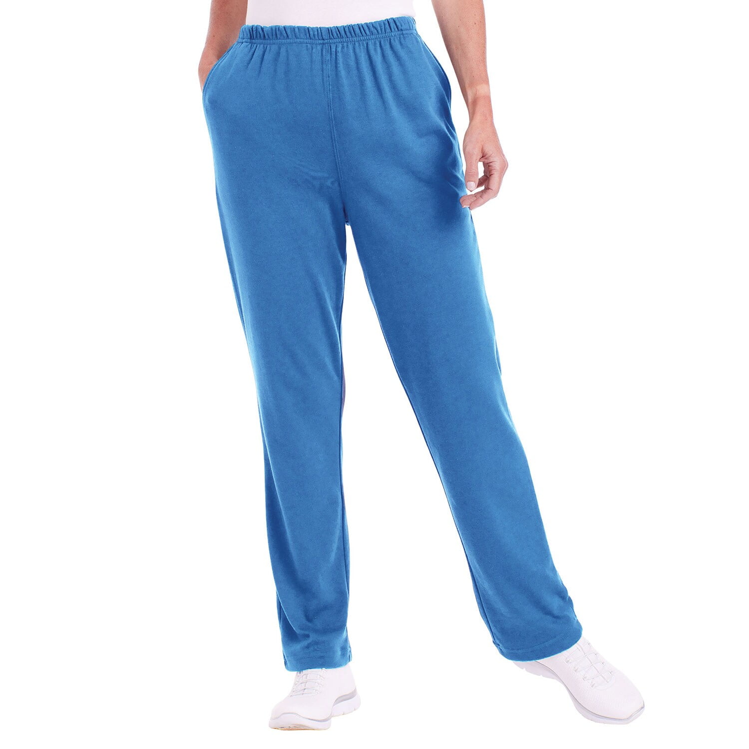 CATALOG CLASSICS Womens Casual Knit Pull on Pants for Women Blue, 2X