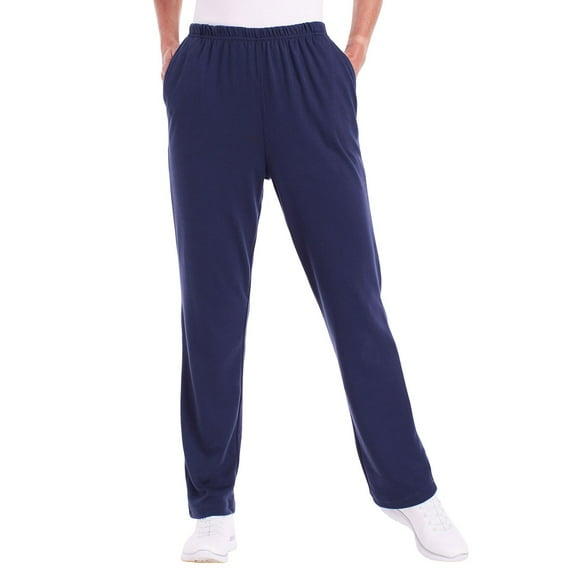 CATALOG CLASSICS Womens Casual Knit Pull on Pants for Women - Navy, XL
