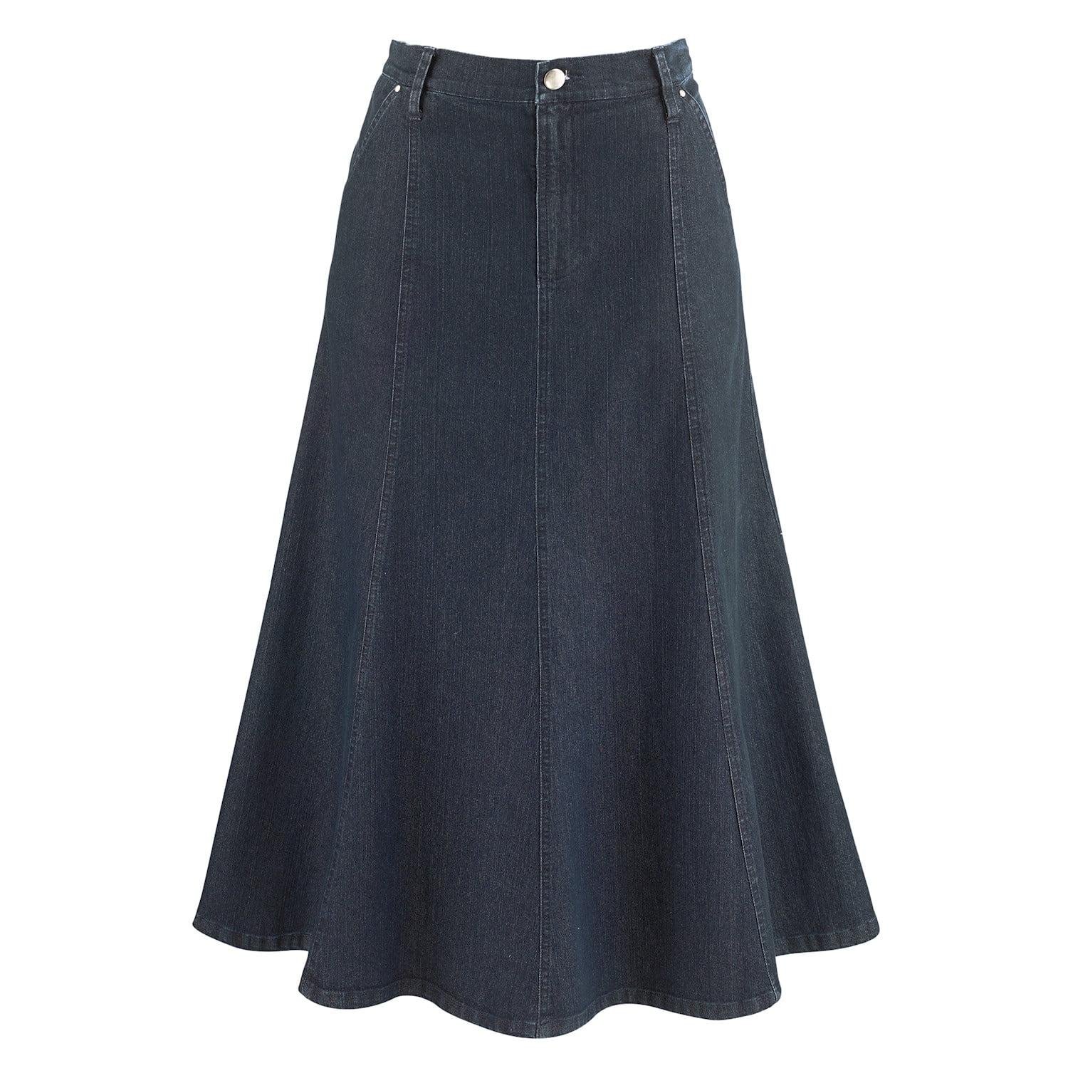 CATALOG CLASSICS Womens Long Denim Skirt Blue Jean Skirts for Women ...