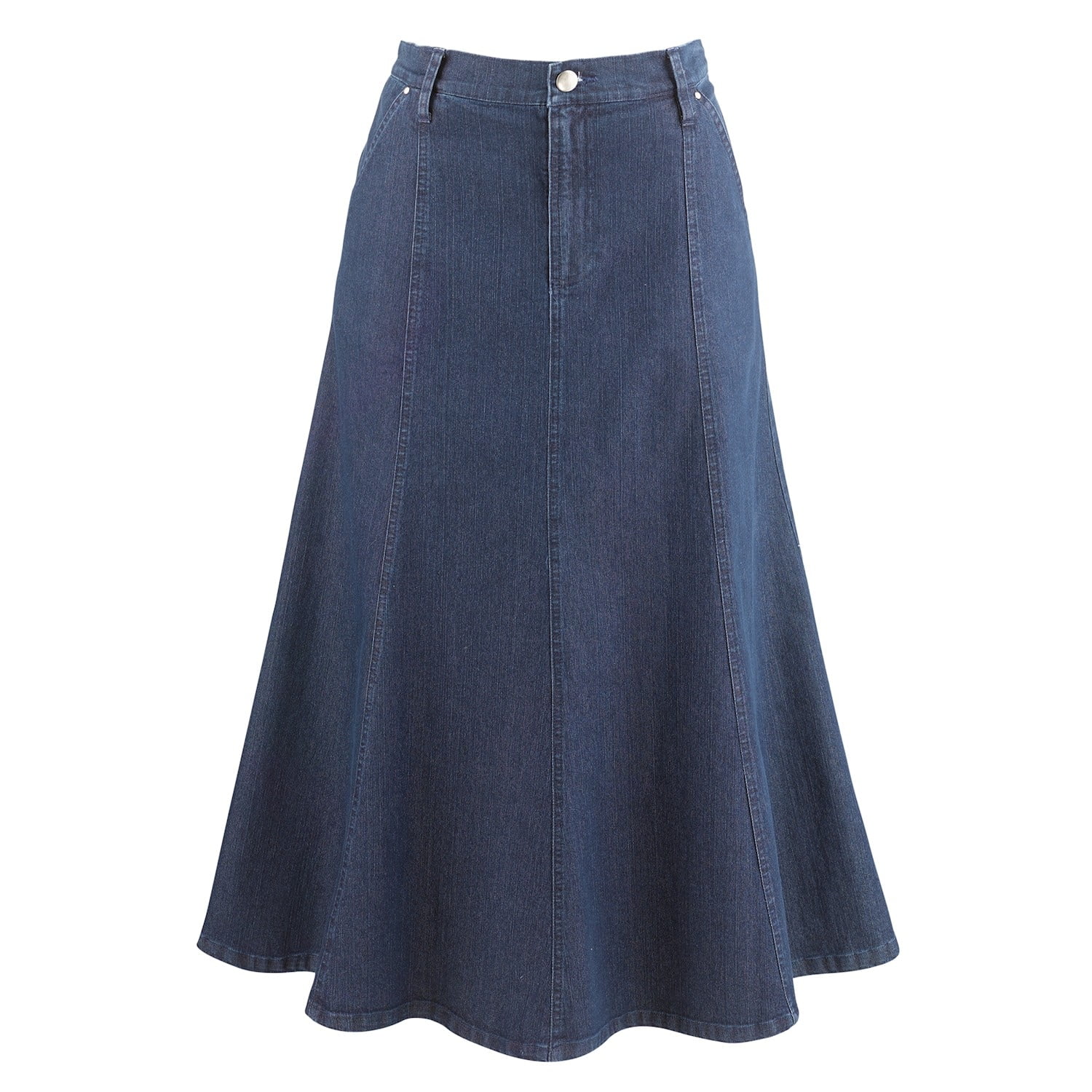 CATALOG CLASSICS Womens Long Denim Skirt Blue Jean Skirts for Women ...