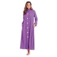 thumbnail image 1 of CATALOG CLASSICS Womens Long Robe Nightgown Button Front Housecoat Soft Chenille - Concord, MEDIUM, 1 of 9