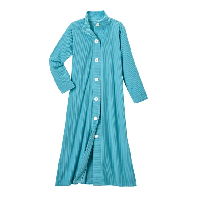 Button Up Robe CATALOG CLASSICS Womens Lounger Gown, Long Robe Nightgown, Soft ...