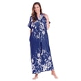 thumbnail image 1 of CATALOG CLASSICS Womens Muumuu House Dress Lounger Short Sleeve with Pocket 50" - Navy - Large, 1 of 4