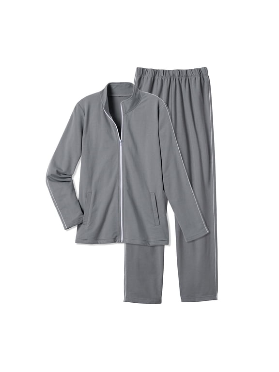 Womens Sweat Suits 2 Piece Set Jogger Track Suits, Thin Stripe - 2X, Heather Gray