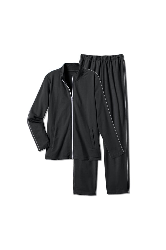 Womens Sweat Suits 2 Piece Set Jogger Track Suits, Thin Stripe - Large, Black