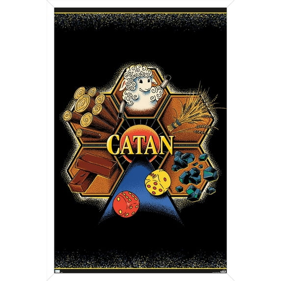 CATAN - Resources Wall Poster, 22.375" x 34", Framed