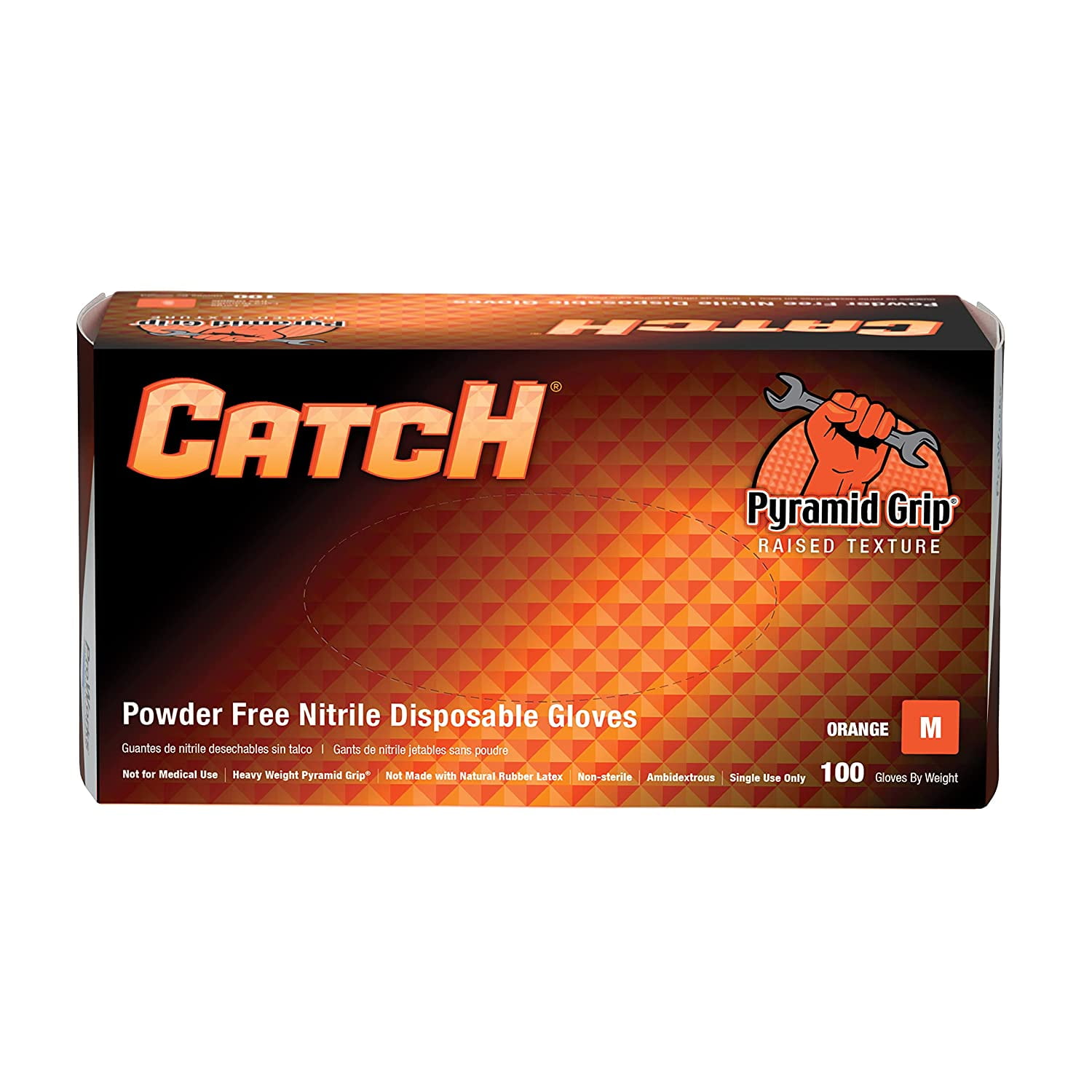 CATCH® (AD-CAT450) 9 mil Orange Nitrile Powder Free (PF) Gloves