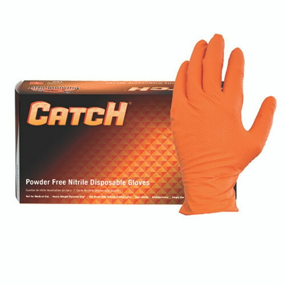 Orange Nitrile Exam Gloves, 8-9 mil Thickness, CATCH (AD-CAT450)