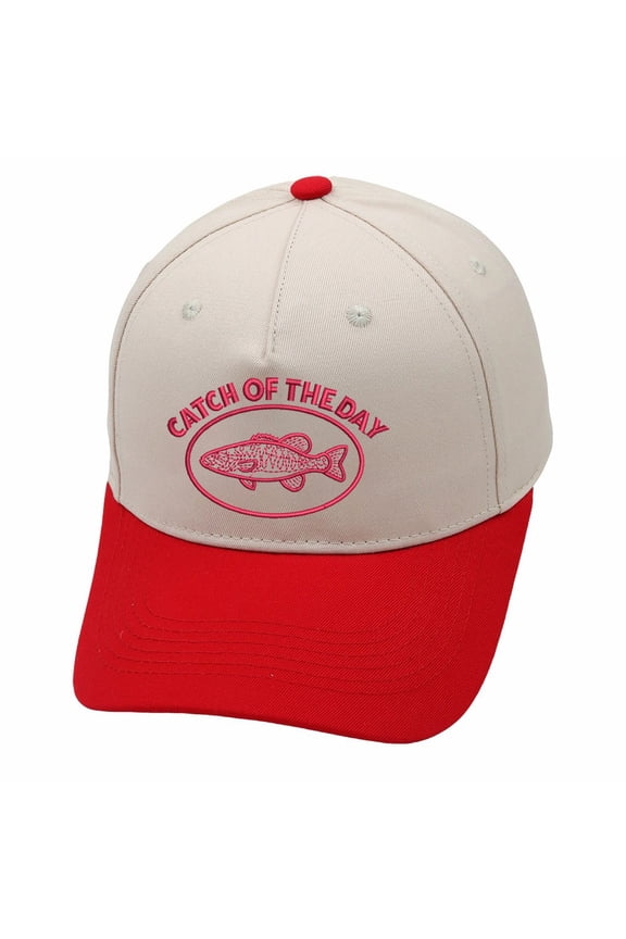 CATCH OF THE DAY Embroidered Patchwork Trucker Cap | Adjustable Unisex Snapback, Angler Essential