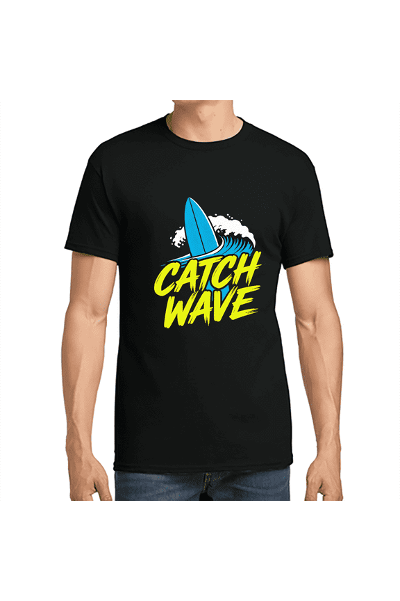 CATCH WAVE, Men's & Big Men's Graphic Tee 100% Cotton T-Shirt Tee with Short Sleeves, Sizes S-3XL