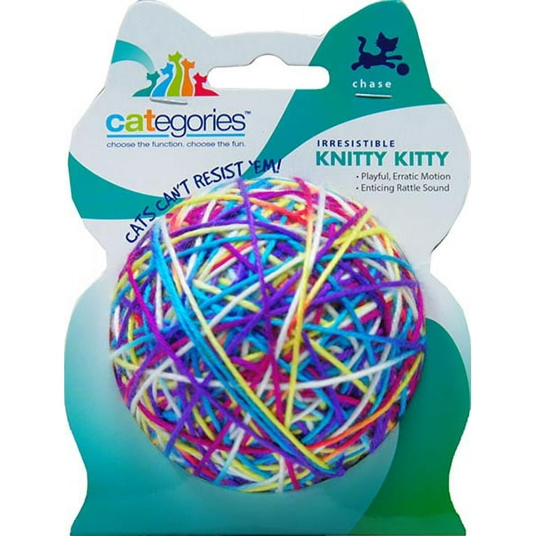 Knitty Kitty Yarn Ball Cat Toy Purple Blue – LEAGUE OF CRAFTY CANINES