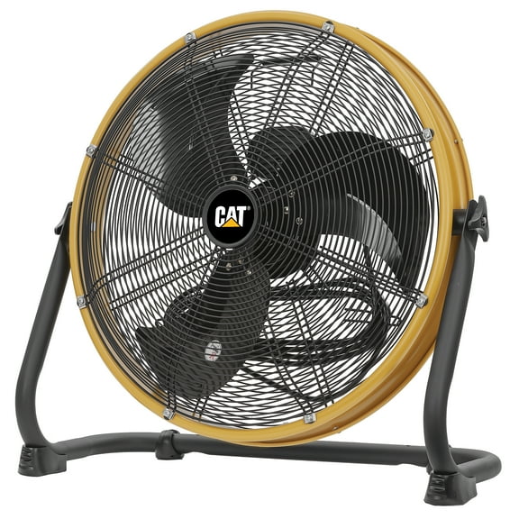 Caterpillar® Fan 20" High-Velocity 4-Speed Shroud Metal Floor Fan, 5200 CFM, Yellow