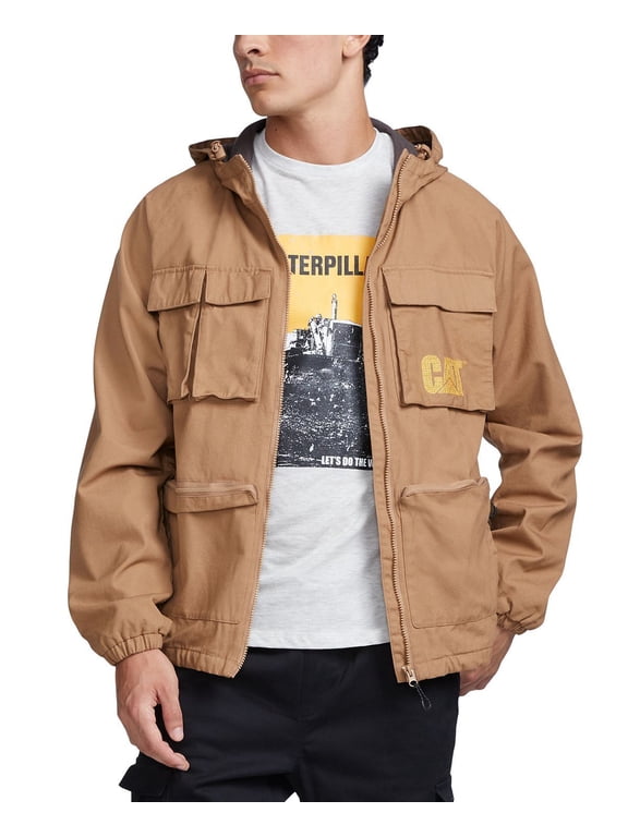 ERPILLAR Men's Urban Passage Canvas Utility Hooded Water Wind Resist Jacket (Regular,2XL)