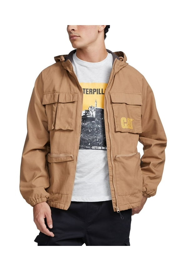 ERPILLAR Men's Urban Passage Canvas Utility Hooded Water Wind Resist Jacket (Regular,2XL)