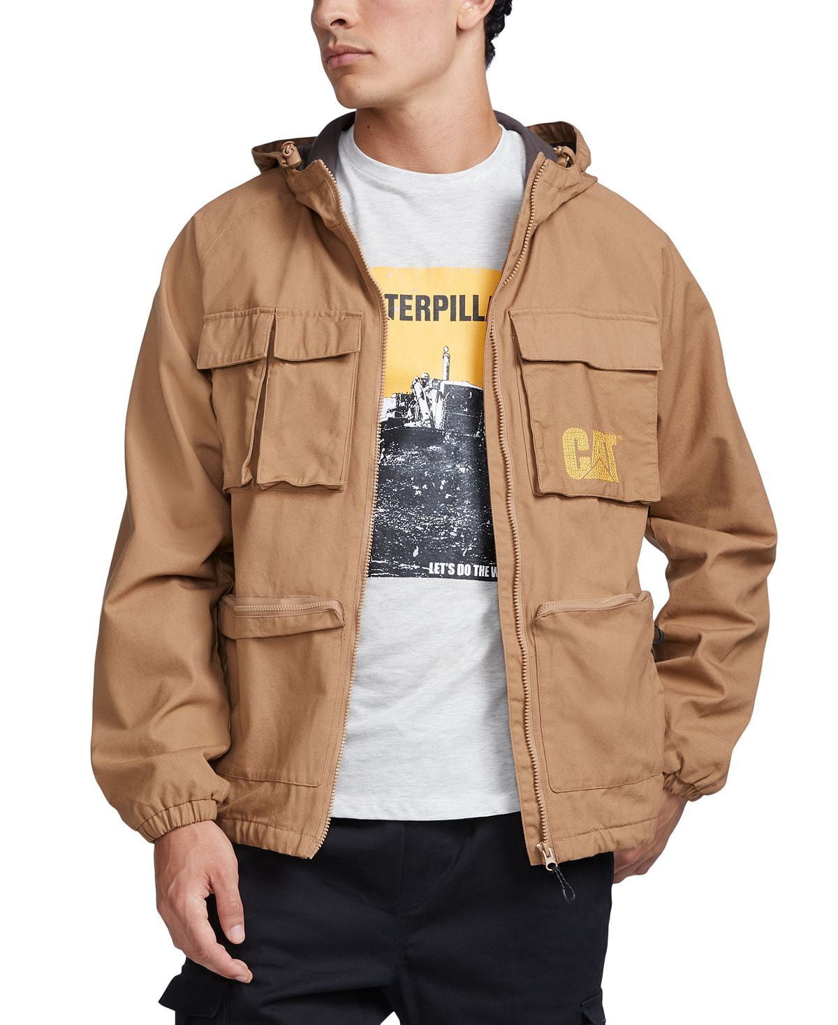 CATERPILLAR Men's Urban Passage Canvas Utility Hooded Water Wind Resist