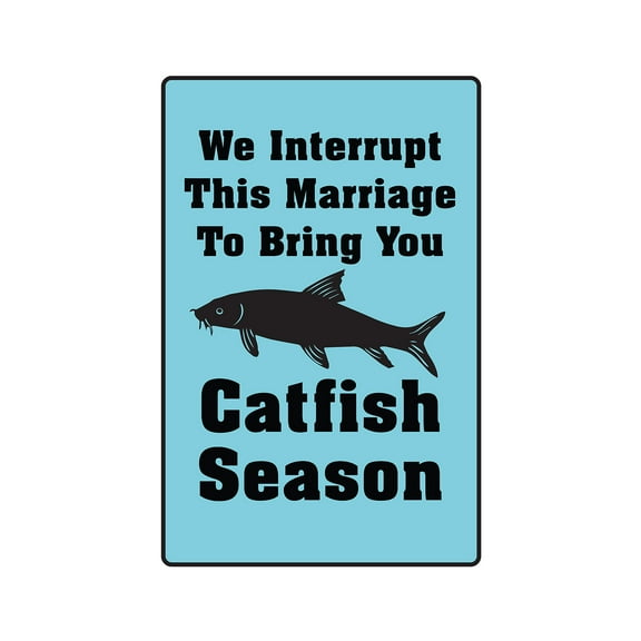 CATFISH SEASON Aluminum Sign fishing rod pole food sport fun outdoors | Indoor/Outdoor | 10" Tall