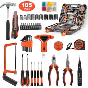 CATGOOD 105 Piece Tool Set, Household Tool Kit with Essential Hand Tools, Auto Repair Tool Set
