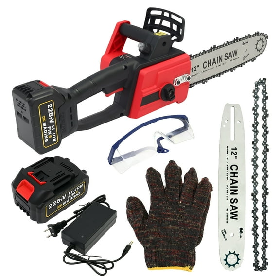 CATGOOD 12-Inch Electric Chainsaw Cordless, 3.0Ah Batteries Powered Chain Saw, 21V Portable Compact Saw Handheld for Wood Cutting