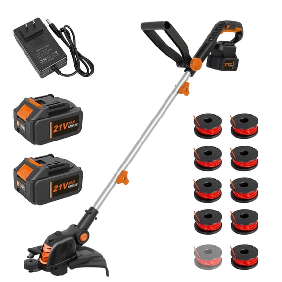 CATGOOD 12 Inch Weed Eater, 4AH Battery Powered Weed Wacker with 9650 RPM High-Efficiency Motor