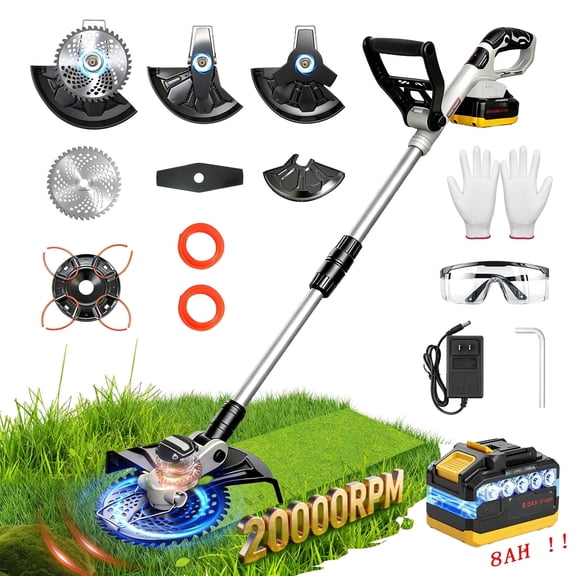 CATGOOD 13" Cordless Weed Wacker with 8Ah 24V Battery, 1300W Electric Weed Eater, 4 in 1 String Trimmer with Brushless Motor