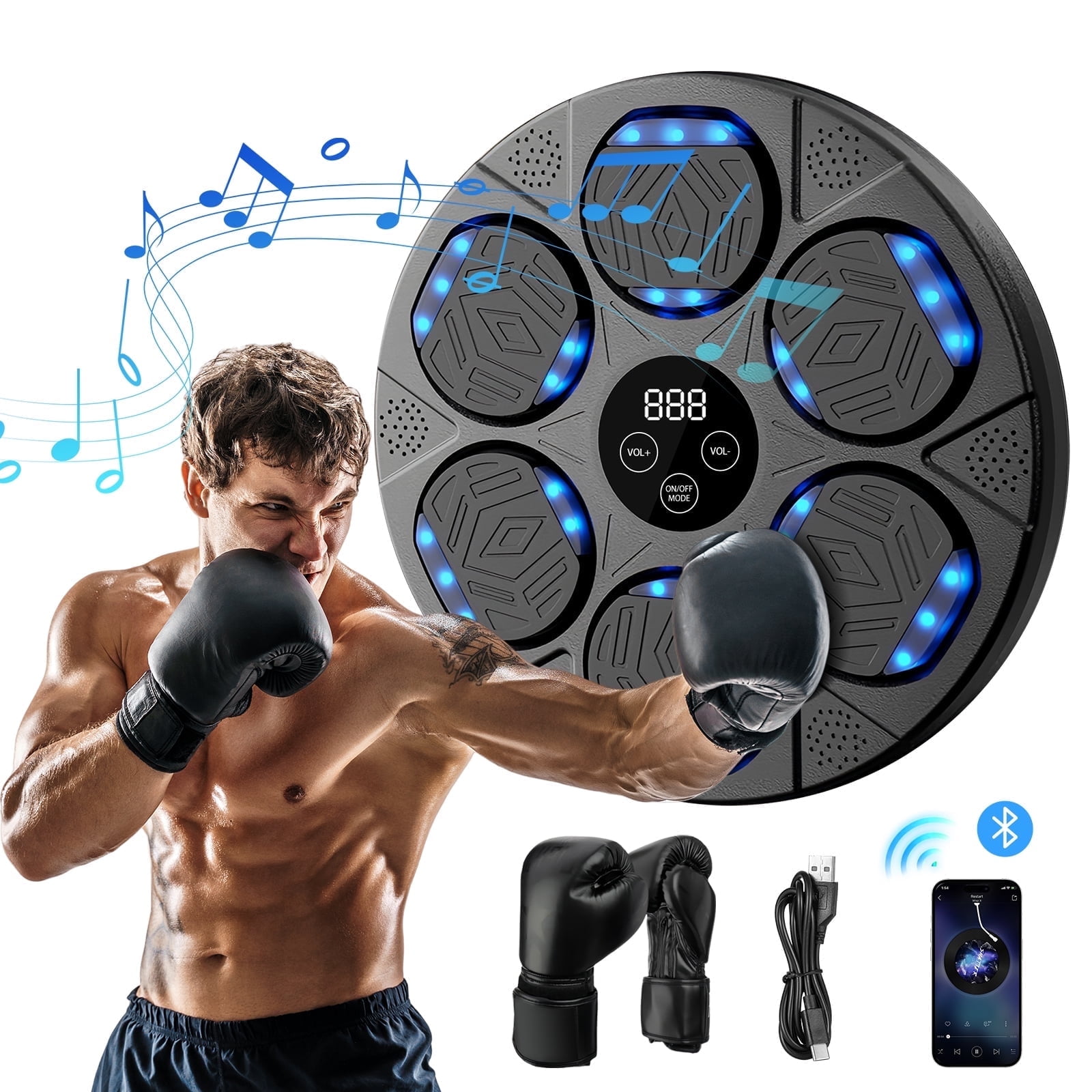 CATGOOD 2025 Upgrade Music Boxing Machine with Boxing Gloves for