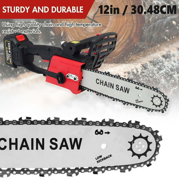 CATGOOD 21V 12" Brushless Cordless Chainsaw, 3.0Ah Battery and Charger Included, for Tree Wood Cutting