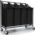 thumbnail image 1 of CATGOOD 4 Bag Laundry Basket Sorter Laundry Hamper Cart with Heavy Duty Rolling Lockable Wheels and Removable Bags, Black, 1 of 11