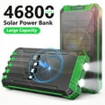 thumbnail image 1 of CATGOOD 46800mAh Solar Power Bank 15W Fast Charging Portable Charger with 4 Cables & Wireless Charge, Fast Charging Travel Battery Pack with Camping Flashlight(Green), 1 of 8