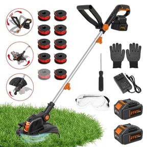 CATGOOD 4AH Cordless String Trimmer, 12" Weed Wacker Cordless with Fast Charger, 2 in 1 Lawn Mower and Weed Trimmer