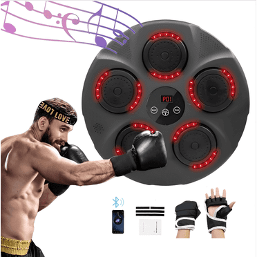 CATGOOD  Indoor Electronic Music Boxing Machine, Bluetooth Wall-Mounted Boxing Target with Glove for Children Youth And Adults