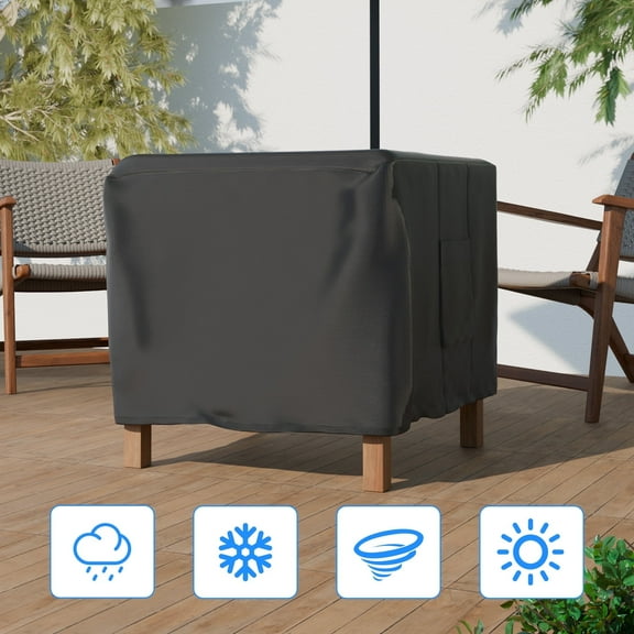 CATGOOD Fire Pit Cover Square, Waterproof Square Fire Pit Table Cover, 600D Heavy Duty Fabric with PVC Coating, 32 x 32 x 24 inch