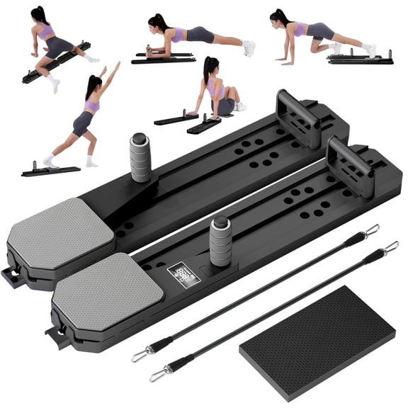 CATGOOD Pilates Board, Upgraded Pilates Reformer Equipment With Automatic Rebound, Core Training Ab Roller, Foldable Workout Machines - Full Body Workout Equipment, Home Pilates, Black