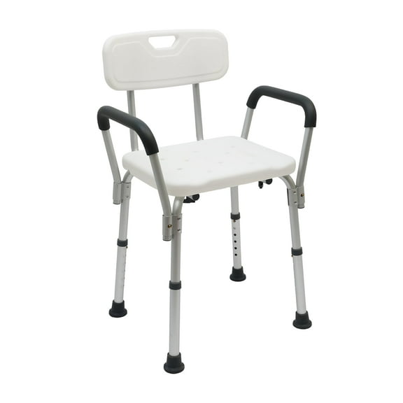 CATGOOD Shower Chair 450lbs with Padded Armrests and Back, Heavy Duty Shower Seat for Bathtub Slip Resistant, Shower Bench with Adjustable Height for Elderly and Disabled