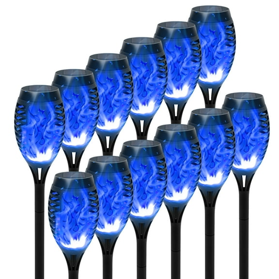 CATGOOD Solar Blue 20 V LED Landscape & Walkway Light (12 Pack)