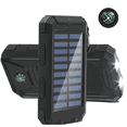 thumbnail image 1 of Baokaler Solar Charger for Cell Phone 20000mAh, Portable Solar Power Bank with Dual 5V USB Ports, 2 Led Light Flashlight, Compass (Black), 1 of 8