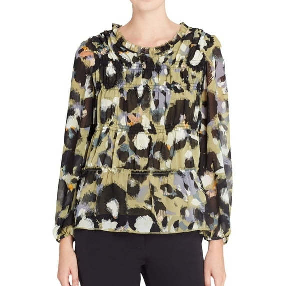 Catherine Malandrino Womens Shirley Knit Blouse, Green, Small