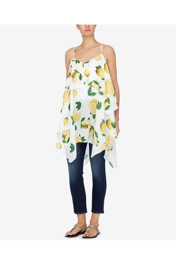 CATHERINE CATHERINE MALANDRINO Womens Lemon-Print Tiered Tunic Dress