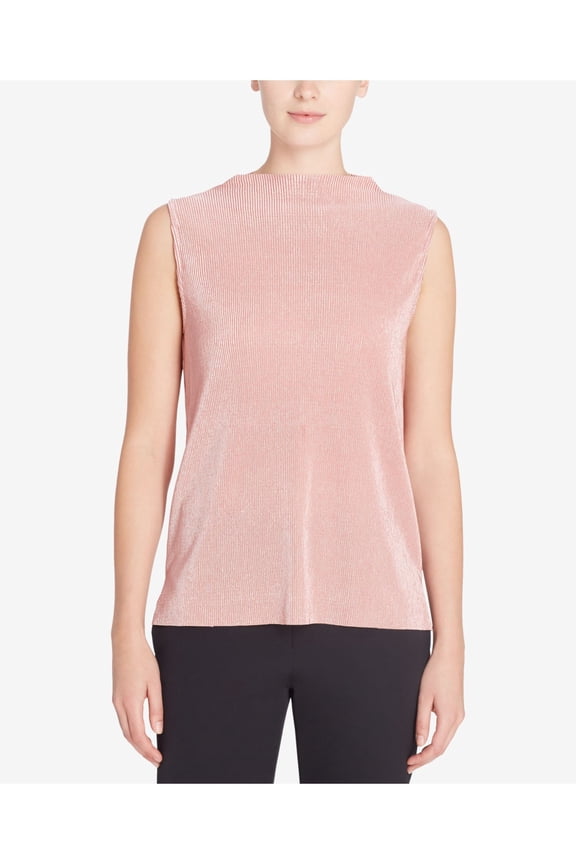 CATHERINE Womens Pink Sleeveless Jewel Neck Top Size: M