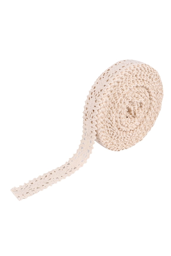 1 Roll Trim Crochet Cotton Lace Edge for DIY Material Home Decor Beige