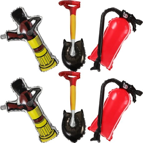 CATIEBYE 1 Set of Firefighter Party Favor Balloons Aluminum Foil Stage Props for Adults