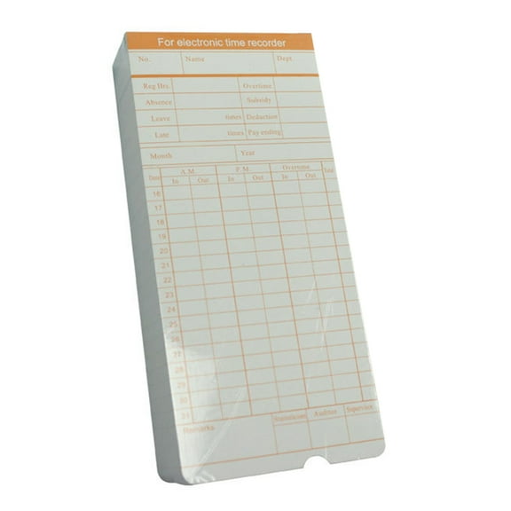 CATIEBYE 100 Sheets Time Attendance Cards Paper Multi for Employees Monthly Use