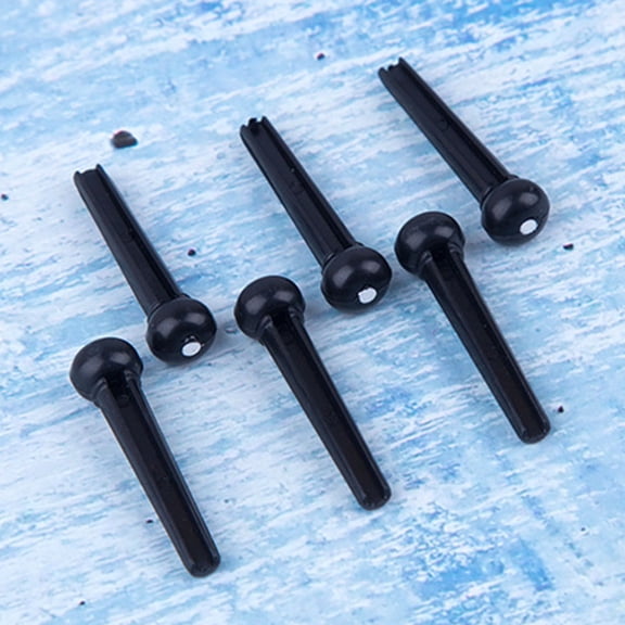 CATIEBYE 100Pcs Acoustic Guitar Bridge Pins Black String Pegs Easy Use Replacement