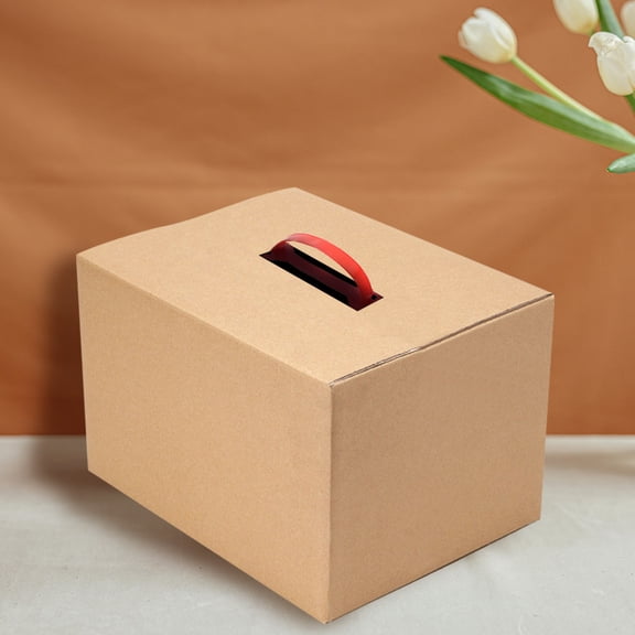 CATIEBYE 100Pcs Pe Material Red Box Handles for Easy Carrying and Transport of Paper Boxes